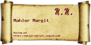 Mahler Margit névjegykártya